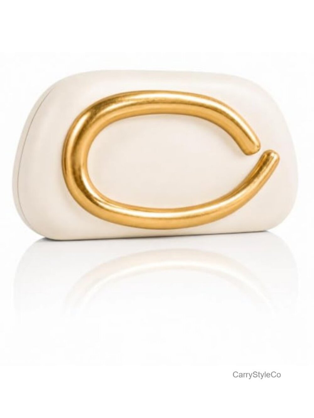 Leather Evening Clutch with Detachable Chain Strap Magnetic Closure